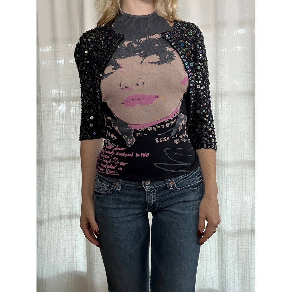 Vintage Y2K sequin bolero shrug cardigan